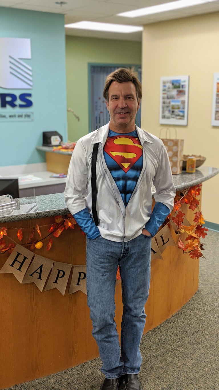 Dave in Superman costume