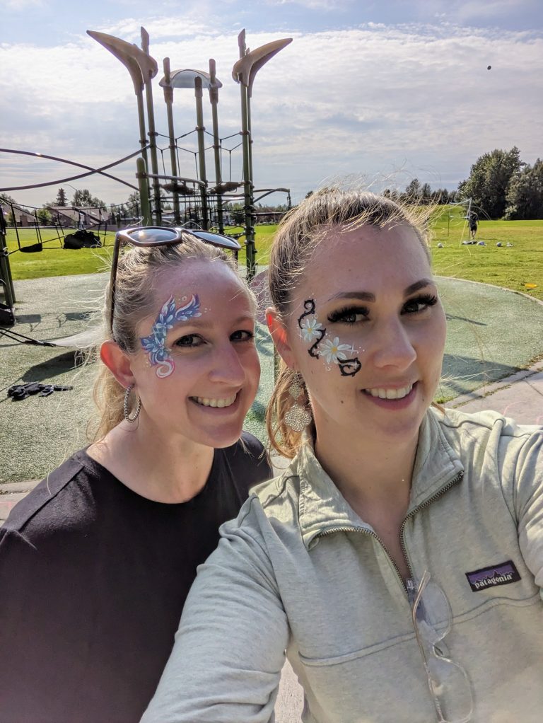 Brittany and another woman with face paint