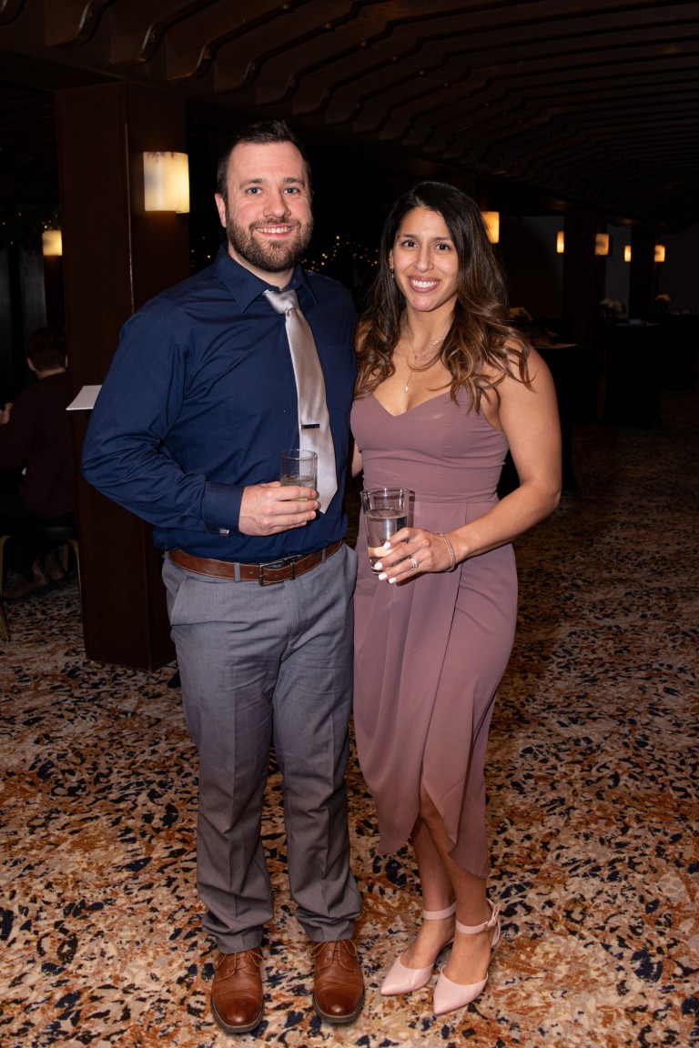 Deborah with a man at a formal event