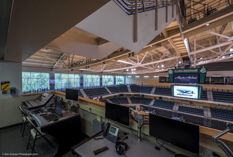 Stadium press box
