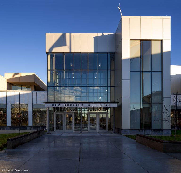 Multistory exterior of building with glass windows