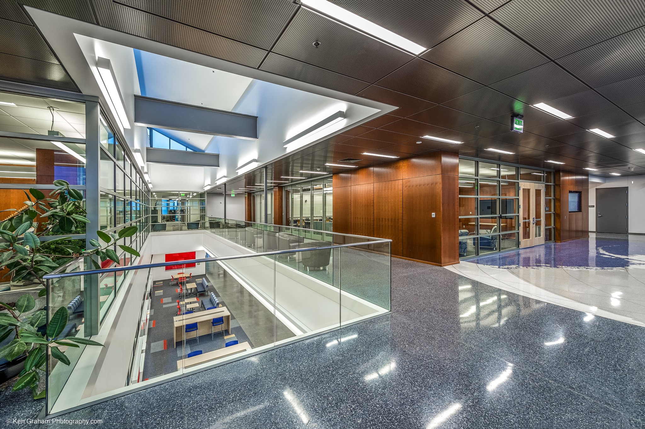 Brightly lit walkway