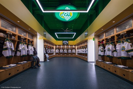 Locker room for University of Alaska Anchorage Sports Complex