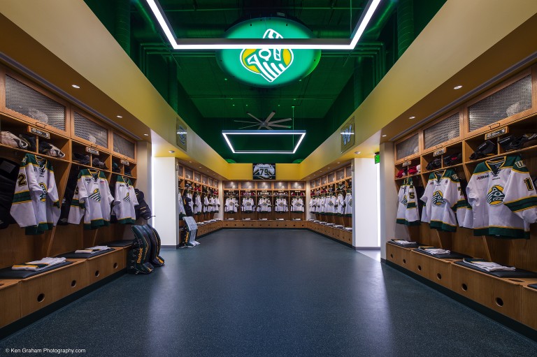 Locker room for University of Alaska Anchorage Sports Complex