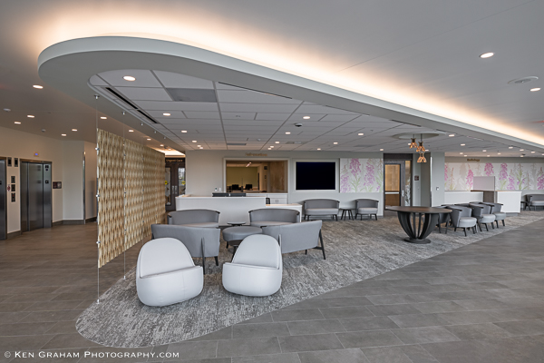 Lobby with decorative lighting