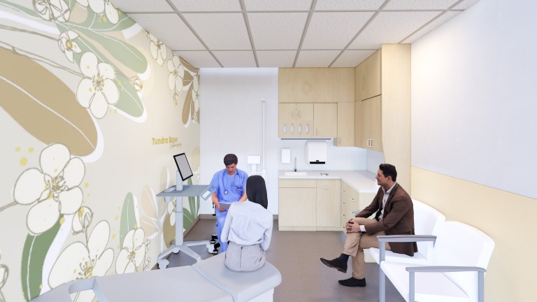 Rendering of patient room