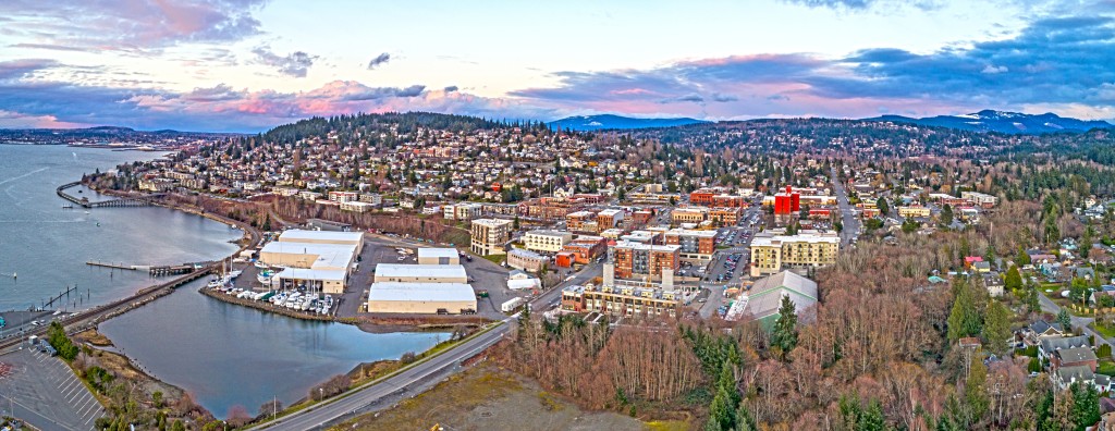 Aerial shot of Bellingham
