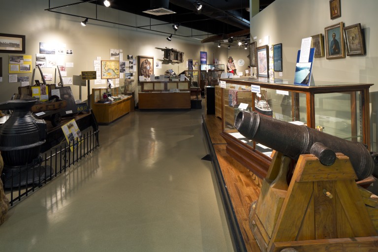 Lit museum displays