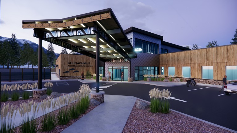 Rendering of covered entryway