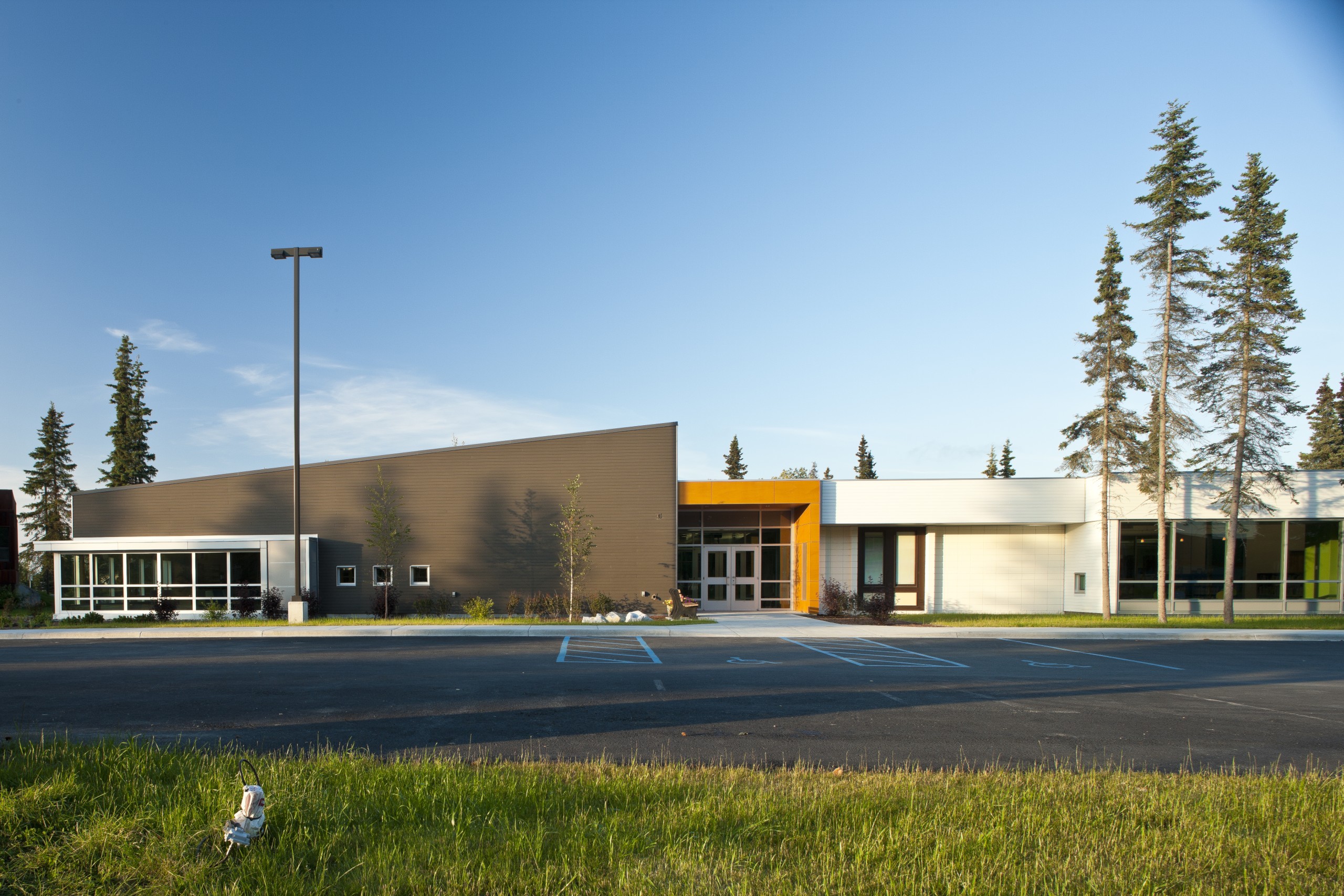 Exterior of one story building