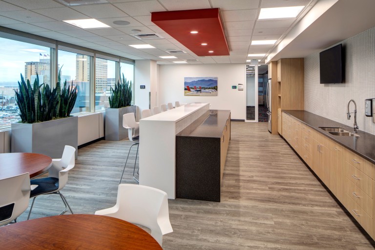 Modern kitchen with bright lighting