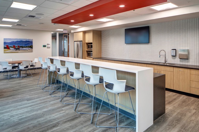 Modern kitchen with bright lighting