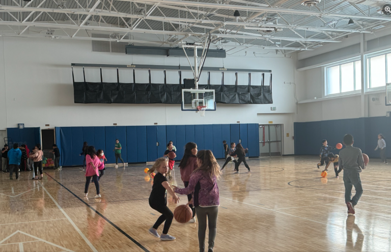 Children playing in gym