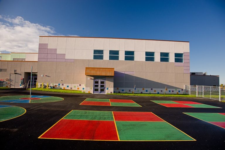 Painted pavement in elementary school playground
