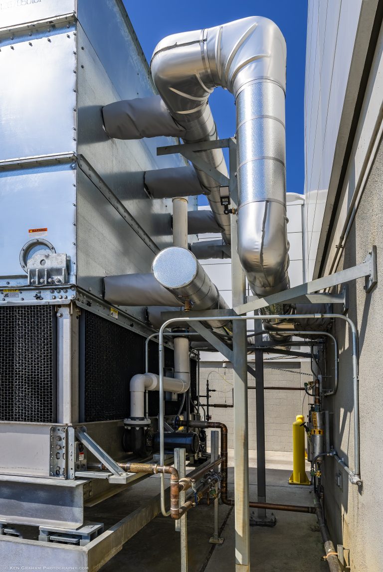 Large mechanical systems on exterior of building