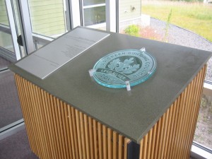 Placard on pedestal US Green Building Council LEED Silver 2007