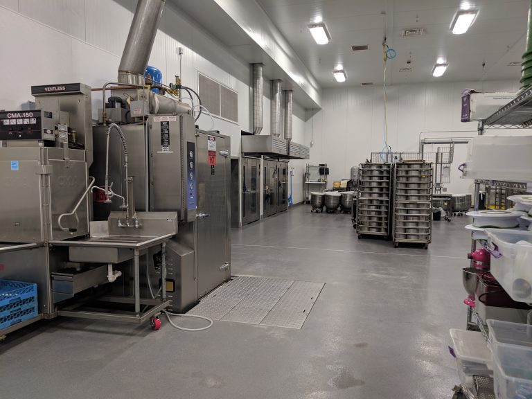 Cooking and cleaning machinery in large facility