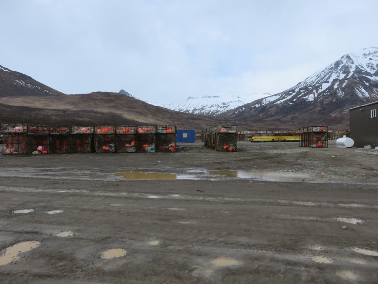 Storage containers in large field